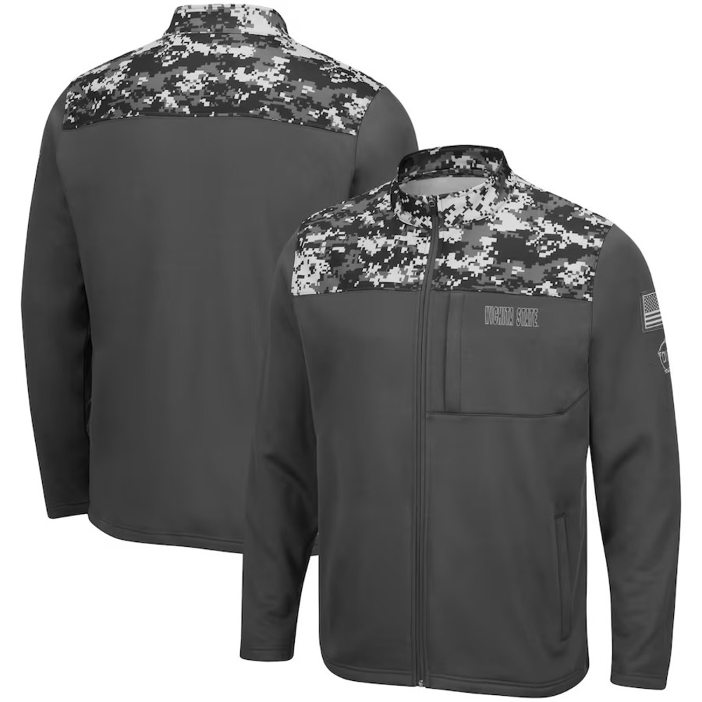 Wichita State Shockers Jacket Mens 2XL Grey‎ OHT Military Appreciation Digi Camo